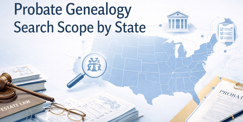 United States Probate Genealogy Search Scope by State